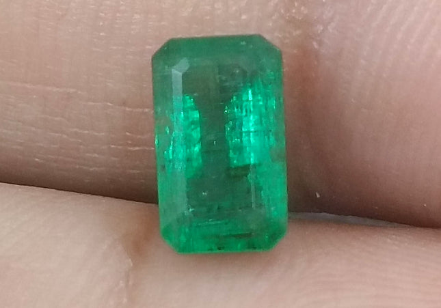 GSI Certified 1.68ct Deep Golden Green Natural Panjshir Emerald Minor Oiled Loose Gemstone
