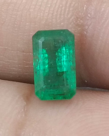 GSI Certified 1.68ct Deep Golden Green Natural Panjshir Emerald Minor Oiled Loose Gemstone