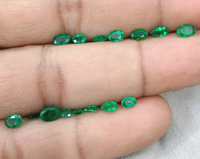2.65ct Natural Emerald Parcel Vivid Deep Green Zambian Mixed Cut Loose Gemstones
