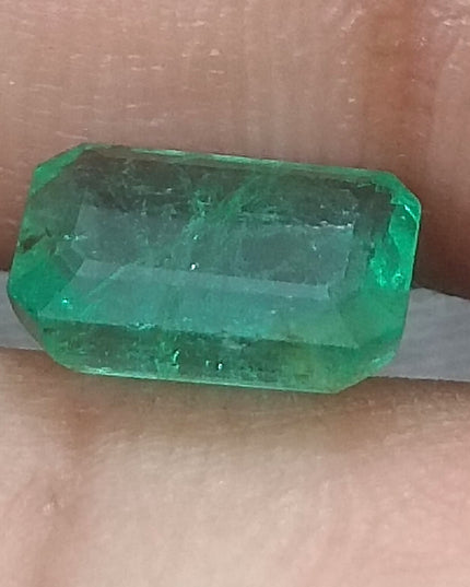 GSI Certified 1.84ct Deep Green Natural Zambian Emerald Minor Oiled Loose Gemstone