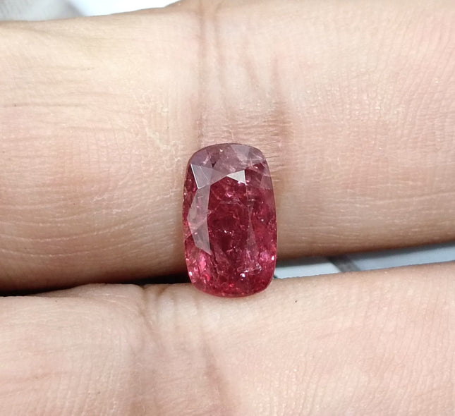 2.96ct Unheated Mozambique Ruby Rasberry Red SGL Certified Cushion Cut Loose Gemstone