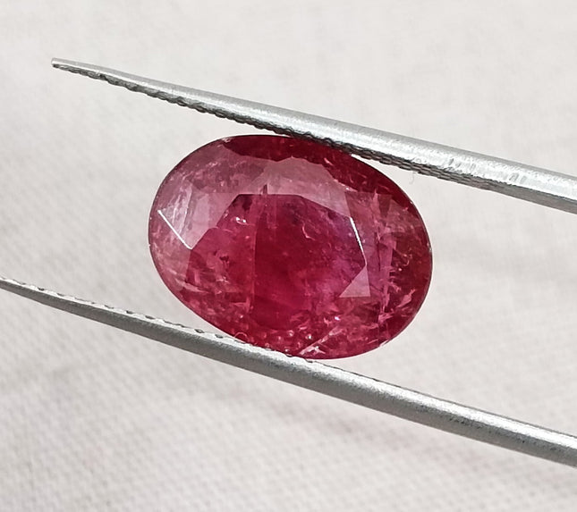 3.42ct Untreated Natural Mozambique Ruby Merlot Red Oval Cut Loose Stone