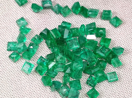 9.56ct Natural Panjshir Emerald Parcel Vivid Deep Green Princess Cut mm size Loose Gemstones
