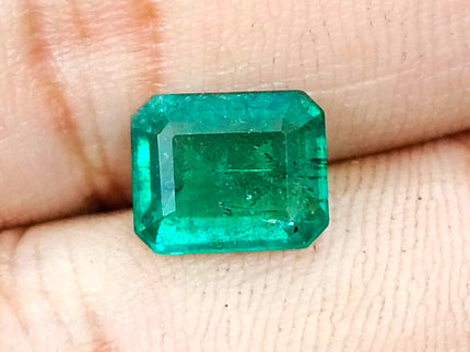 Zambian Emerald 2.85ct Natural Certified Octagon Cut Deep Forest Green Gemstone