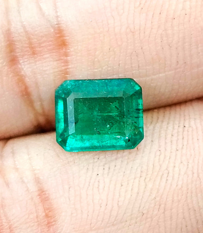 Zambian Emerald 2.85ct Natural Certified Octagon Cut Deep Forest Green Gemstone