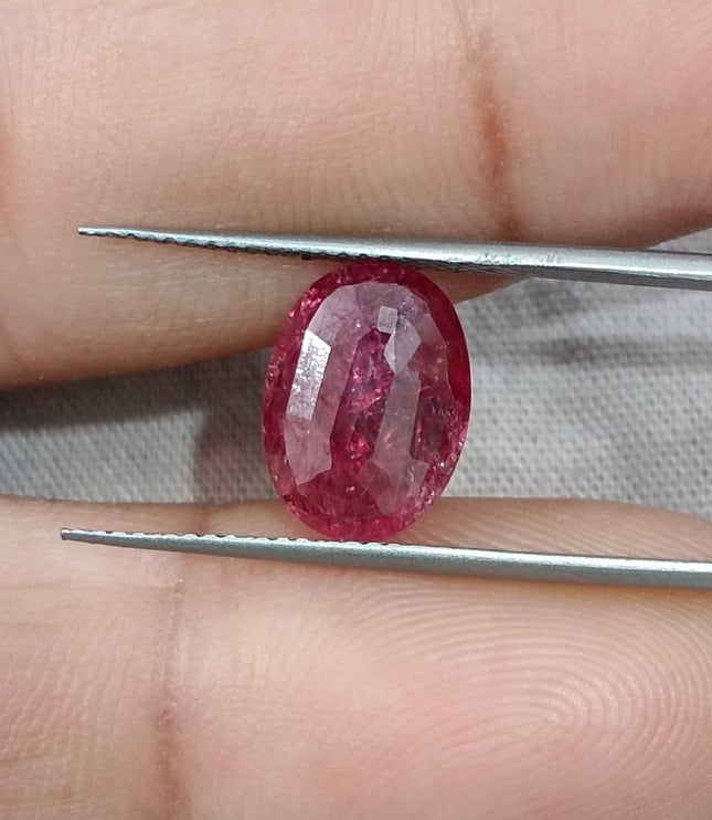 3.22ct Untreated Mozambique Ruby Natural SGL Certified Wine Red Oval Cut Gemstone