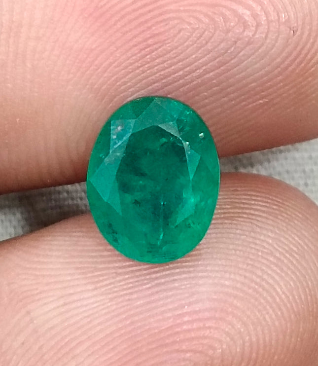 2.30ct Deep Velvet Green Natural Emerald Oval Cut SGL Certified Gemstone
