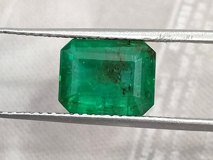 2.79ct Natural Emerald Vivid Deep Green Zambian Octagon Cut Loose Gemstone
