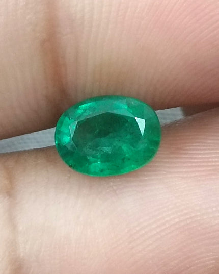 GSI USA Certified 1.33ct Deep Green Zambian Emerald Minor Oiled Loose Gemstone