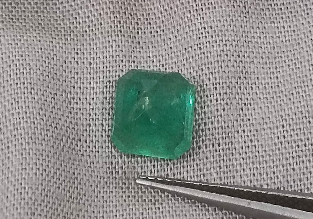 2.24ct GSI Certified Emerald Cut Zambian Emerald Minor Oiled Loose Gemstone