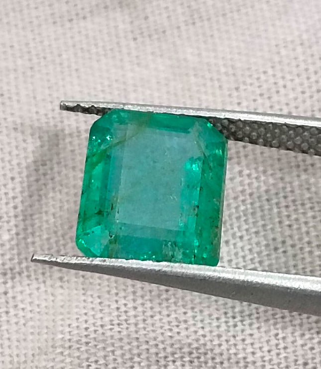 3.03ct Zambian Emerald, Certified Medium Green Octagon Cut Loose Gemstone