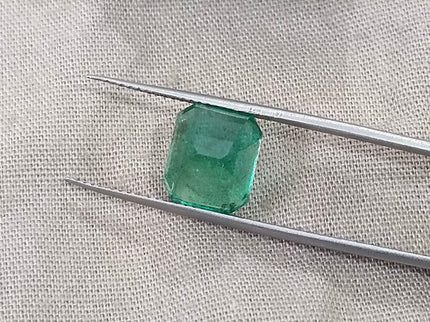 Zambian Emerald 4.77ct Natural Medium Deep Mystic Green Octagon Cut Loose Gemstone