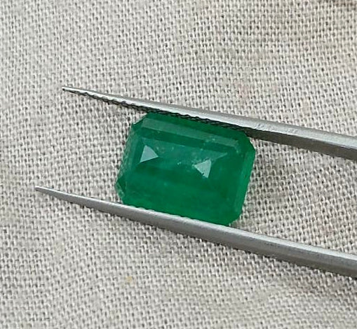 Natural Zambian Emerald 3.13ct Certified Medium Green Octagon Cut Loose Gemstone