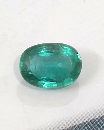 GSI USA Certified 1.26ct Medium Light Green Natural Zambian Emerald Minor Oiled Loose Gemstone