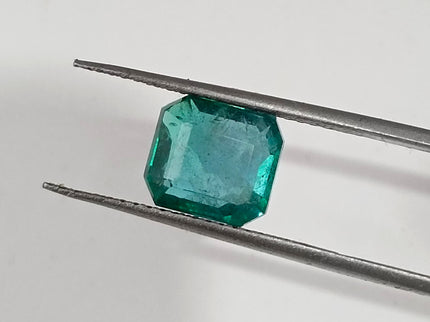 2.07ct Natural Emerald GSI Certified Blue Green Octagon Cut Gemstone