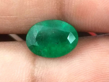 Zambian Emerald 2.41ct Certified Natural Deep Green Oval Cut Loose Stone