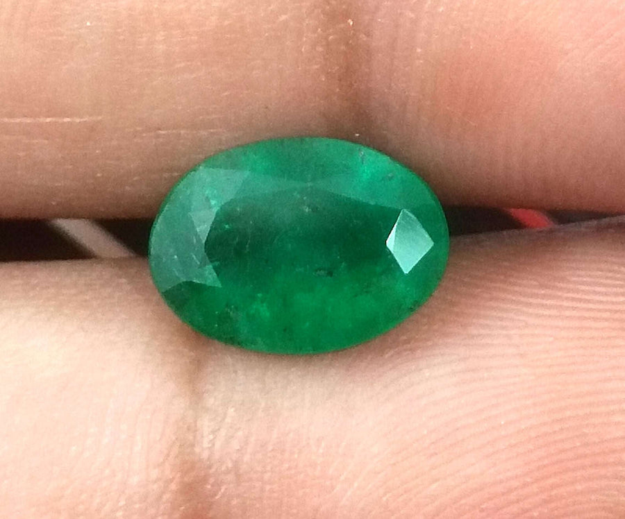 Zambian Emerald 2.41ct Certified Natural Deep Green Oval Cut Loose Stone