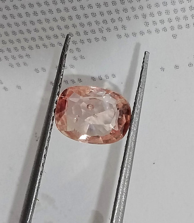 Untreated 1.27ct Padparadscha Sapphire Natural IGI Certified Pinkish Orange Cushion Cut Gemstone