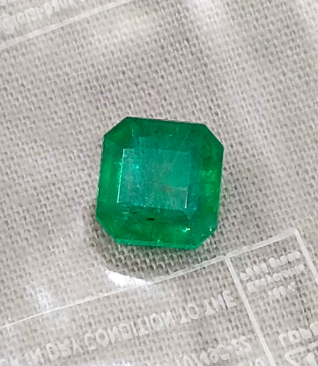 Panjshir Emerald 2.08ct Certified Natural Medium Green Octagon Cut Loose Gemstone