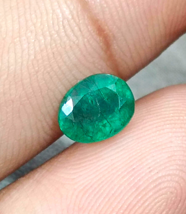 SALE! 1.40ct Natural Emerald Medium Green Oval Cut Loose Gemstone