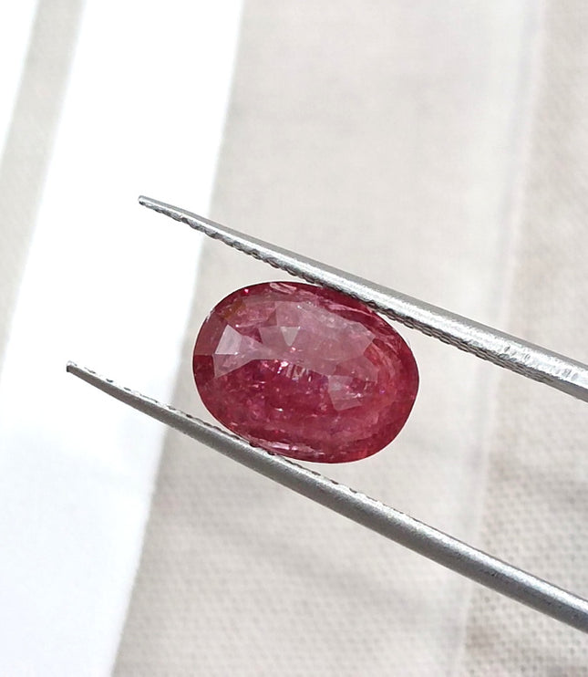 2.23ct Untreated Natural Ruby SGL Certified Deep Rasberry Red Oval Loose Stone