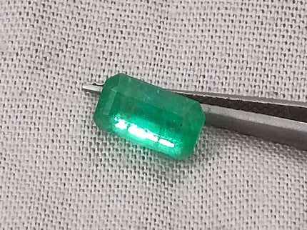 1.44ct Certified Panjshir Emerald, Natural Golden Green Stone