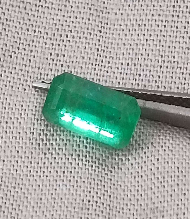 1.44ct Certified Panjshir Emerald, Natural Golden Green Stone