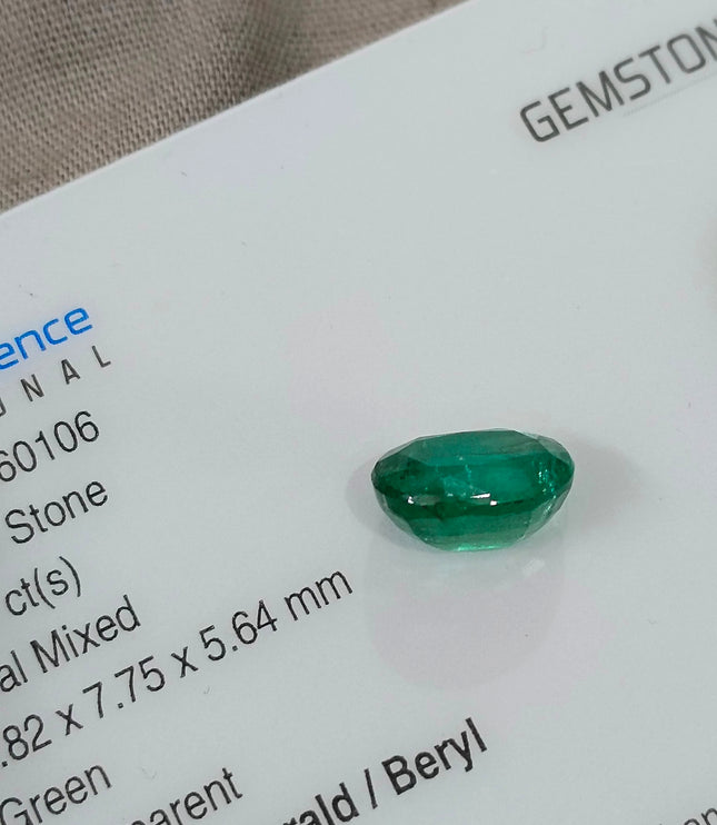 Zambian Emerald 2.76ct Certified Natural Deep Golden Green Oval Cut Loose Gemstone