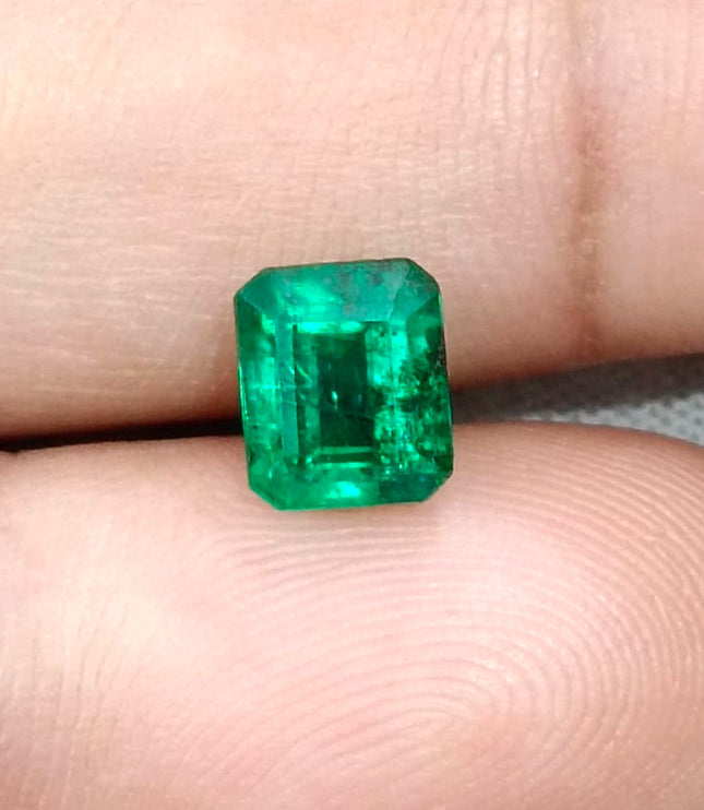 1.85ct Natural Emerald Exceptional Top Green Octagon Cut Zambian Loose Gemstone