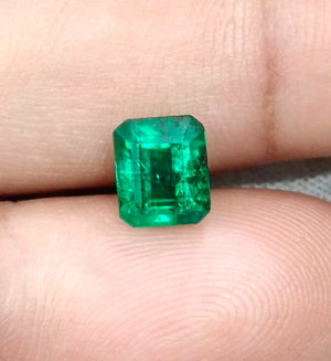 1.85ct Natural Emerald Exceptional Top Green Octagon Cut Zambian Loose Gemstone