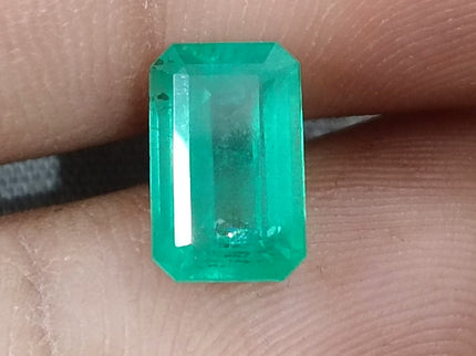 Zambian Emerald 2.54ct Certified Medium Green Emerald Cut Loose Gemstone