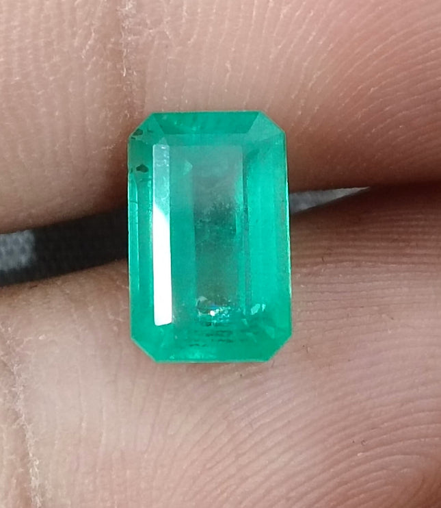 Zambian Emerald 2.54ct Certified Medium Green Emerald Cut Loose Gemstone