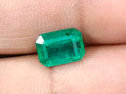 Zambian Emerald 1.70ct Certified Natural Deep Green Octagon Cut Gemstone