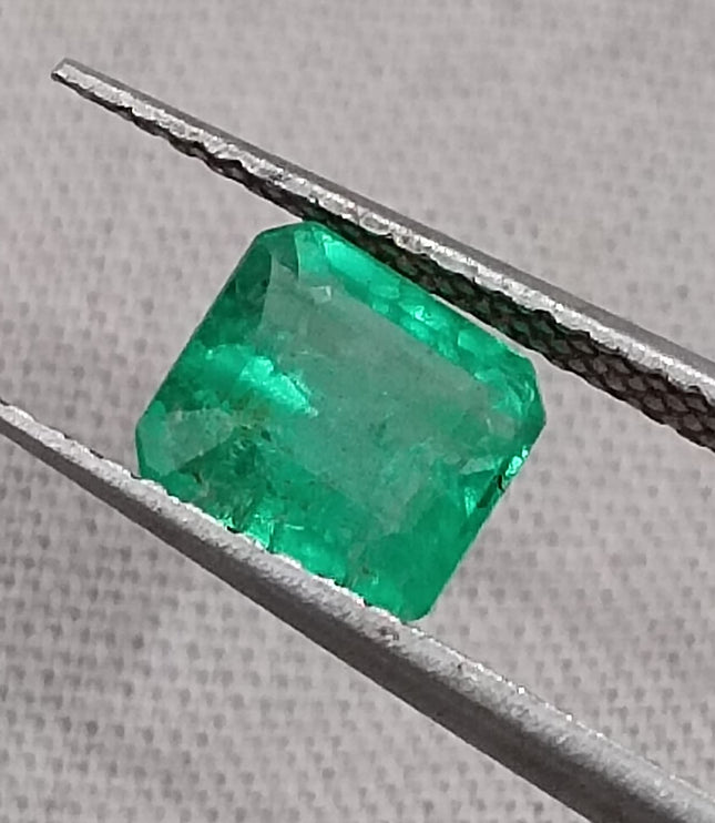Colombian Emerald 1.34ct Natural Vivid Green Octagon Cut Loose Stone