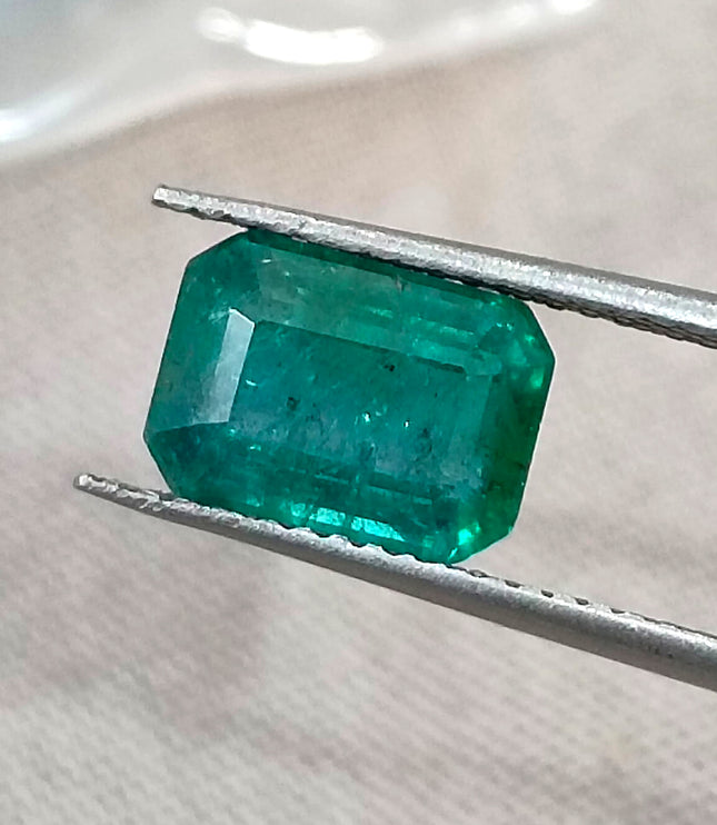 Zambian Emerald 2.19ct Deep Forest Green Octagon Cut Certified Natural Loose Gemstone