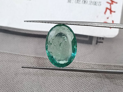 2.74ct Certified Natural Zambian Emerald Medium Light Water Green Stone