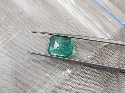 1.76ct Natural Emerald Zambia SGL Certified Medium Deep Green Octagon Cut Loose Gemstone