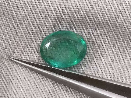 Zambian Emerald 2.55ct Certified Medium Light Green Oval Cut Gemstone