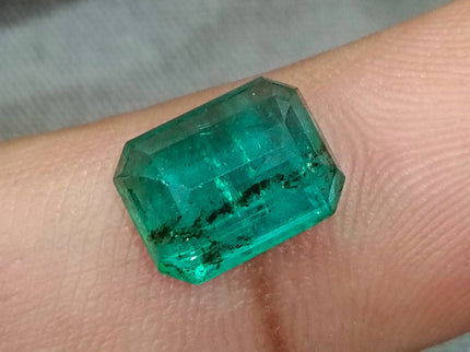 Zambian Emerald 3.52ct Certified Natural Bright Metal Green Octagon Cut Gemstone