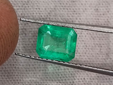 Panjshir Emerald 1.07ct Natural Certified Neon Green Emerald Cut Loose Gemstones