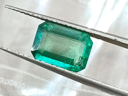 2.32ct Zambian Emerald, Natural Medium Light Green Octagon Cut Loose Gemstone