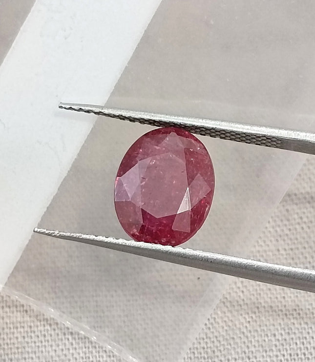 2.39ct Untreated Natural Ruby SGL Certified Mozambique Deep Cherry Red Oval Cut Gemstone