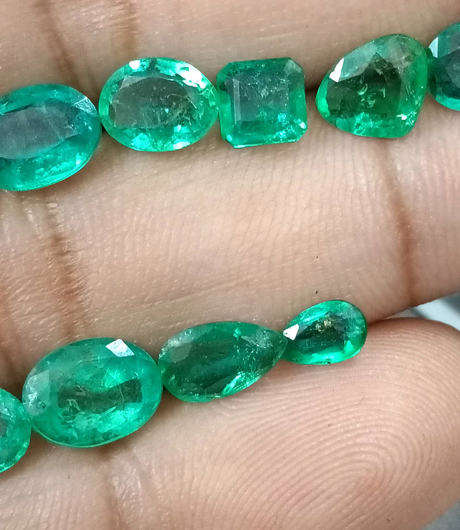 Zambian Emerald Parcel 15.33ct Natural mixed cut loose gemstones