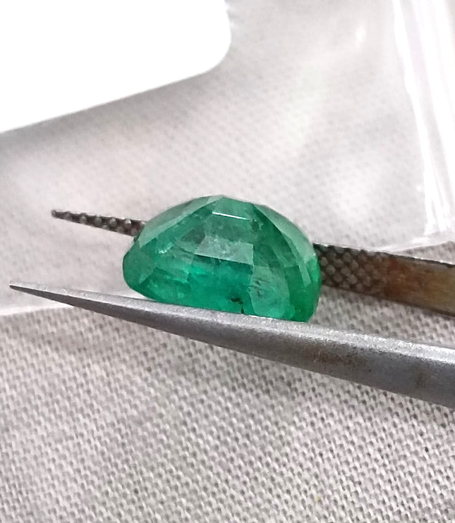 Swat Emerald 3.19ct Natural Certified Vibrant Spring Green Cushion Cut Loose Gemstone