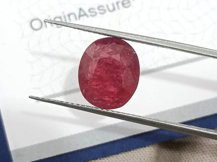 4.12ct Ruby Mozambique Unheated Natural SGL Certified Wine Red Oval Gemstone