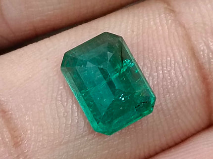 Deep Green 3.31ct Zambian Emerald, Certified Natural Octagon Cut Loose Gemstone