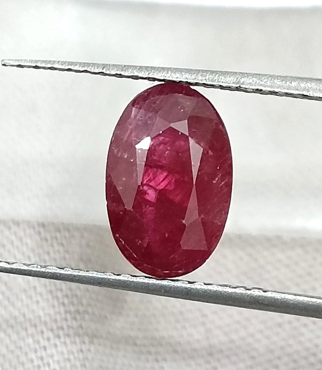 2.12ct Natural Ruby Unheated Mozambique SGL Certified Rasberry Red Oval Cut Loose Gemstone