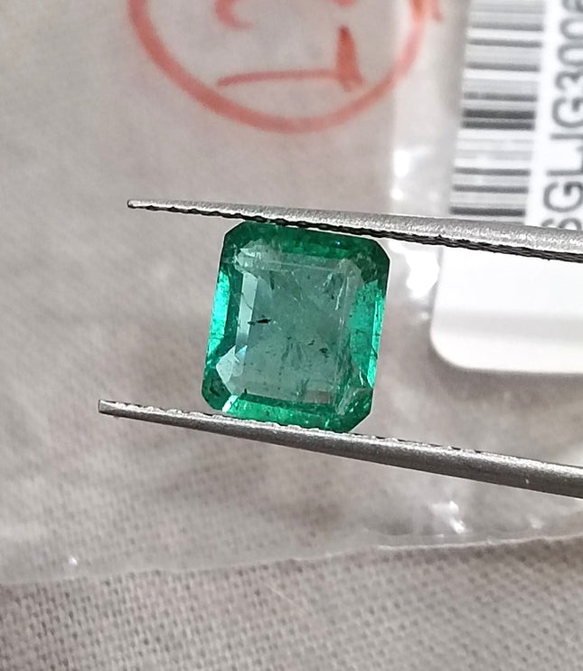 1.41ct Zambian Emerald Natural SGL Certified Medium Green Minor Oiled Loose Gemstone