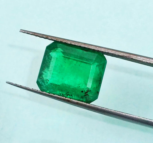 4.25ct Vivid Deep Green Emerald, Natural Earth Mined Gemstone - SMSGEMS 