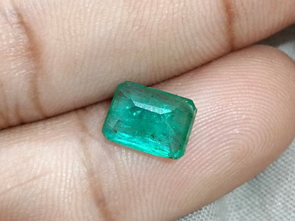 Natural Emerald 2.08ct Medium Green Zambian SGL Certified Octagon Cut Minor Oiled Loose Gemstone